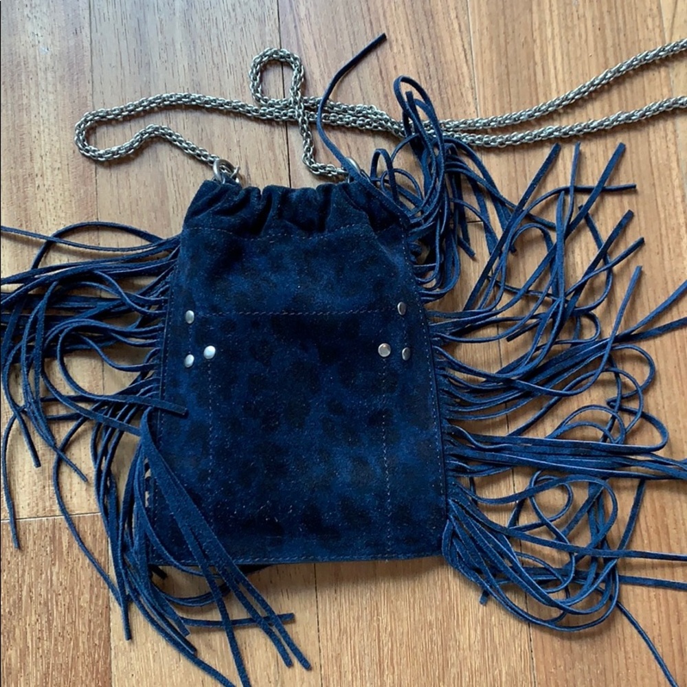Jérôme Dreyfuss clutch in suede dark blue